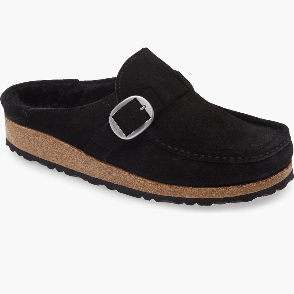 Birkenstock Black Buckley Shearling Mule
